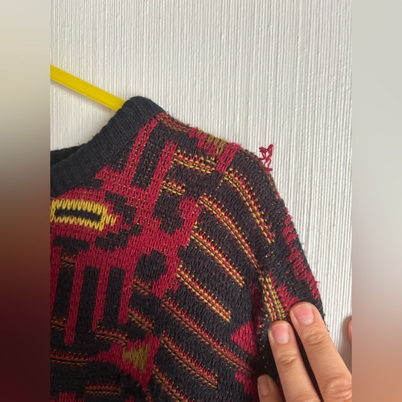 Vintage Men's Multicolor Patterned Sweater - Picture 6 of 8